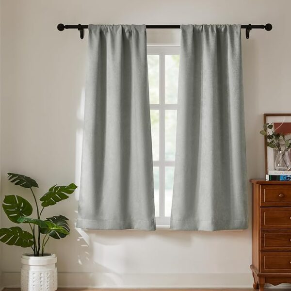 WRENSONGE Blackout Curtains for Bedroom, Grey Blackout Curtains 63 Inch Long for Living Room Windows Kitchen Room, Easy Rod Pocket Curtain Modern Room Darkening Curtains 4 Panels Set WRENSONGE Blackout Curtains for Bedroom, Grey Blackout Curtains 63 Inch Long for Living Room Windows Kitchen Room, Easy Rod Pocket Curtain Modern Room Darkening Curtains 4 Panels Set